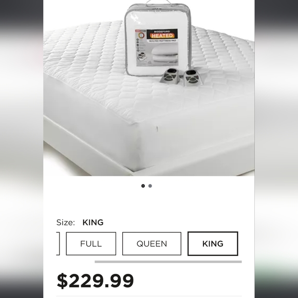 Biddeford Quilted Heated electric mattress pad - Picture 2 of 5